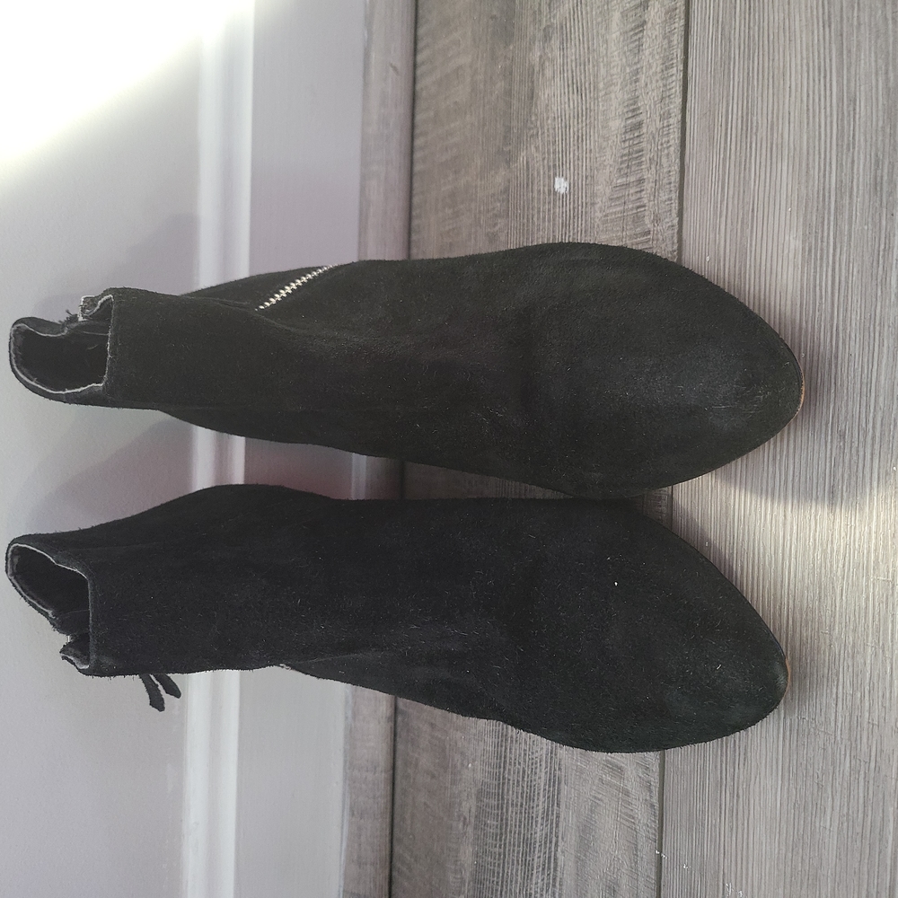 DV by Dolce Vita Black Suede Wedge Ankle Boots